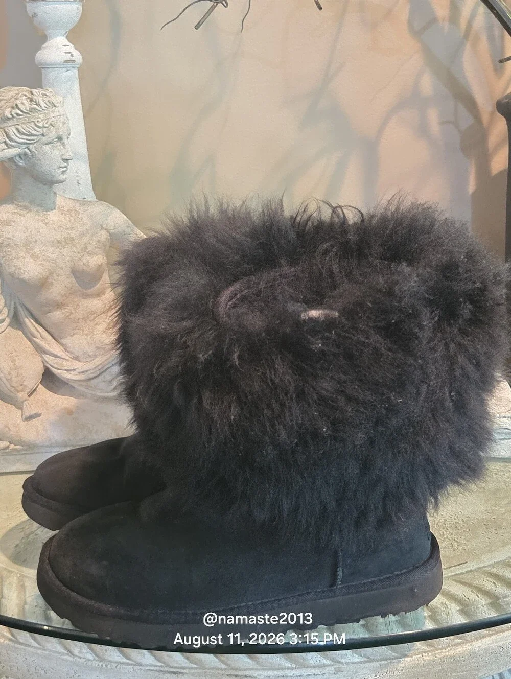 Ugg Sheepskin Cuff Boot Mongolian Fur Cuff Boot Designer Suede Shearling #806